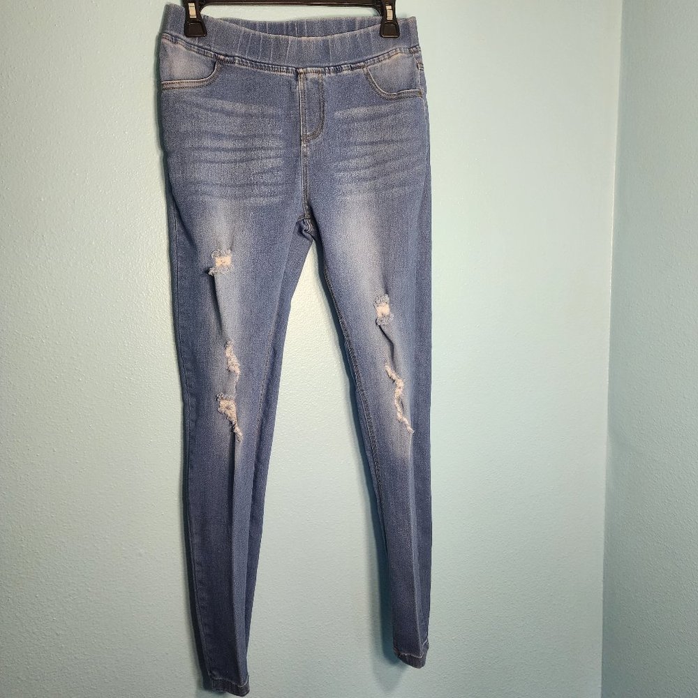 Jvini distressed jean jeggings size Medium EUC